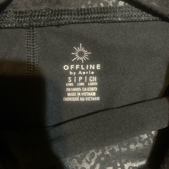 Aerie Offline The Hugger High-Rise Crackle Legging in Black Faux Leather Small - Picture 5 of 5